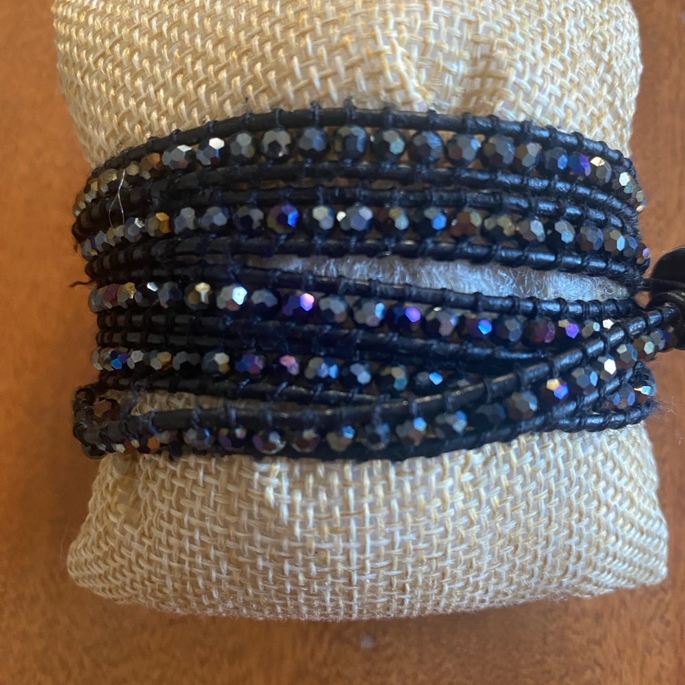 Victoria Emerson Iridescent Black Wrap Bracelet